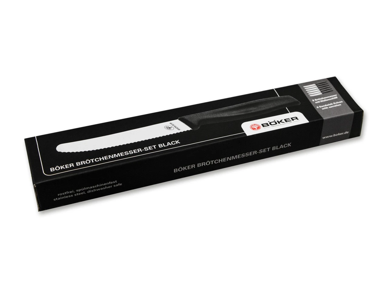 Brötchenmesser Schwarz Set 6 Stück 5 Brötchenmesser Schwarz Set 6 Stück – Bild 3